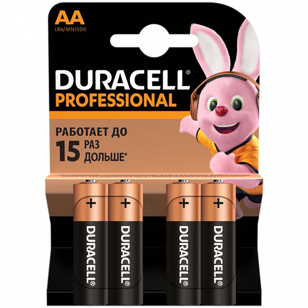 Duracell Professional батарейки AA  Alkaline 4шт LR6