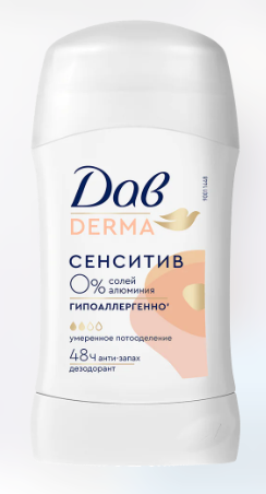 Dove дезодорант стик 40мл Derma Сенсетив