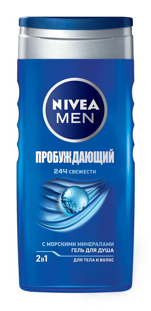 Nivea Men гель для душа 250мл 2в1 Пробуждающий
